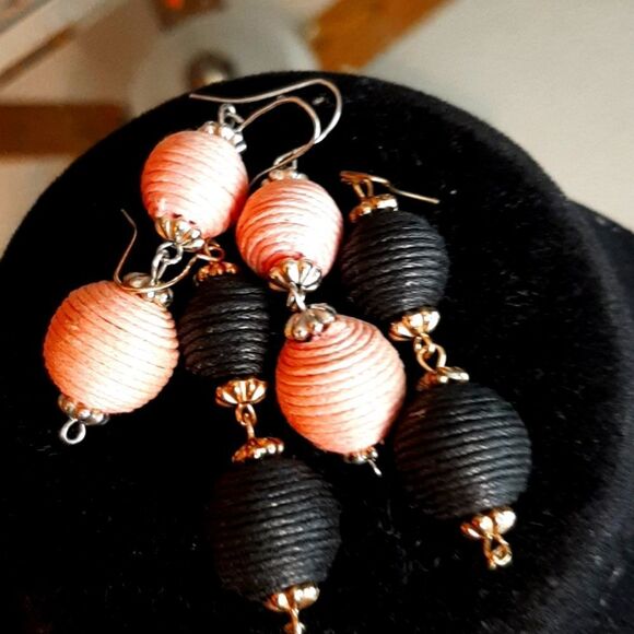 BON BON Vintage 2Tier /2Pair‎ Silk Pink & Black One Price - Picture 1 of 10